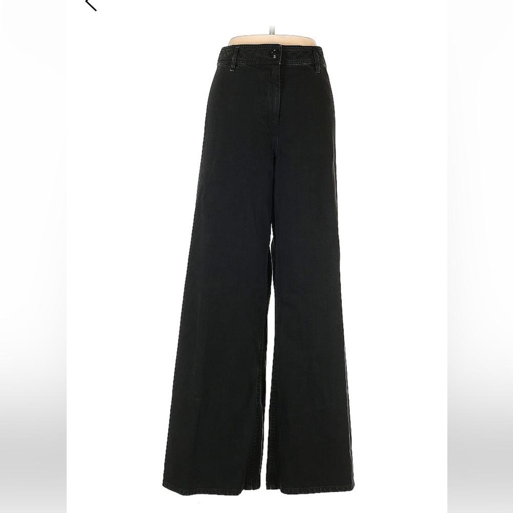 Nili Lotan wide legged jeans, black wash, EUC